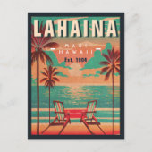 Carte Postale Lahaina Maui Hawaii Retro Sunset Souvenir 1950 (Devant)