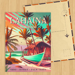 Carte Postale Lahaina Maui Hawaii soleil couchant tropical palmi