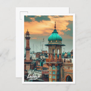 Carte Postale Lahore Pakistan Art Voyage célèbre place