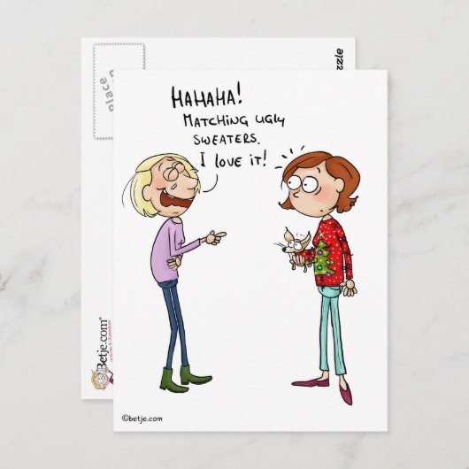 Carte postale laide assortie de chandails (Devant / Derrière)