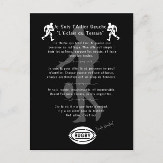 Carte Postale L'ailier du rugby 