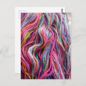 Carte Postale Laine à tricoter magenta rose colorée (Devant / Derrière)