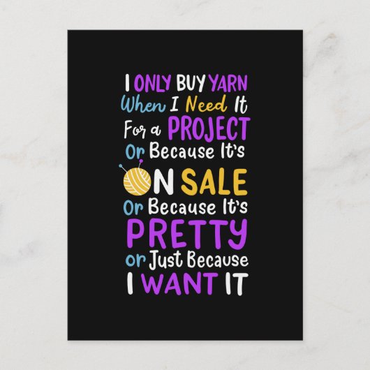 Carte Postale Laine de Tricot tricot (Devant)