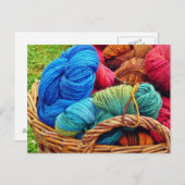 Carte Postale Laine teinte pour Tricot (Devant / Derrière)