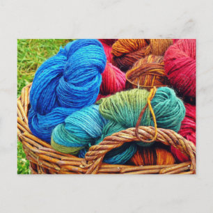 Carte Postale Laine teinte pour Tricot