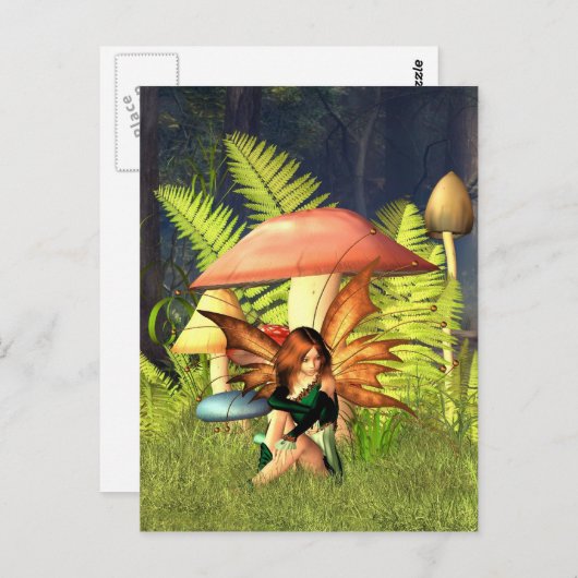 Carte Postale Laine Toadstool Fée (Devant / Derrière)