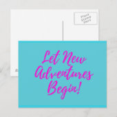 Carte Postale Laisser débuter de nouvelles aventures (Devant / Derrière)