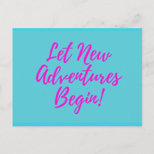 Carte Postale Laisser débuter de nouvelles aventures (Devant)