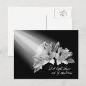 Carte Postale Laisser La Lumière Éclater De L'obscurité Noir Et (Devant / Derrière)