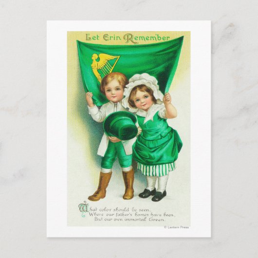 Carte Postale Laissez Erin se souvenir d'un couple tenant un dra (Devant)