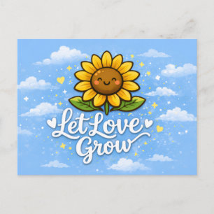 Carte Postale Laissez l'amour grandir - Tournesol