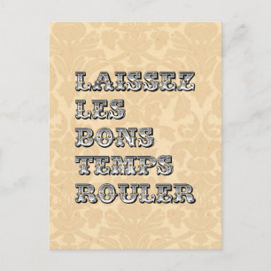 Carte Postale Laissez le bon temps rouler Mardi Gras