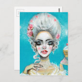 Carte Postale Laissez-les manger gâteau mini Marie Antoinette cu (Devant / Derrière)