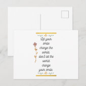 Carte Postale Laissez votre sourire Changer le monde (Devant / Derrière)