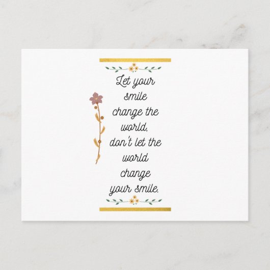 Carte Postale Laissez votre sourire Changer le monde (Devant)
