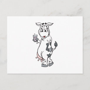 Carte Postale lait de vache stupide