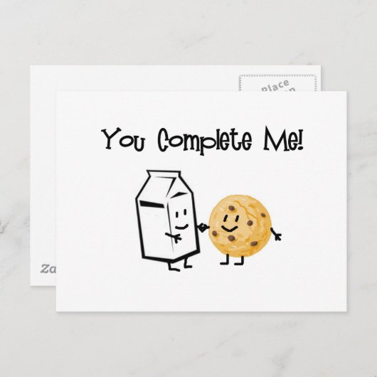 Carte Postale Lait et biscuits (Devant / Derrière)