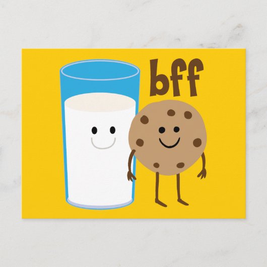 Carte Postale Lait Et Cookies BFF (Devant)