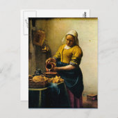 Carte Postale Lait se renversant de la bonne de Vermeer (circa (Devant / Derrière)