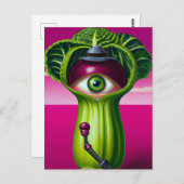 Carte Postale Laitue Avec un Œil (Devant / Derrière)