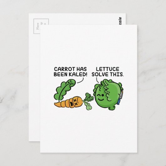 Carte Postale Laitue Résolvons Cela (Devant / Derrière)