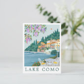 Carte Postale Lake Como Italy Travel Illustration (Debout devant)