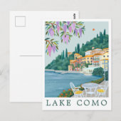 Carte Postale Lake Como Italy Travel Illustration (Devant / Derrière)