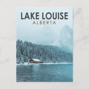 Carte Postale Lake Louise Alberta Canada Travel Art Vintage