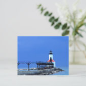 Carte Postale Lake Michigan Light House (Debout devant)