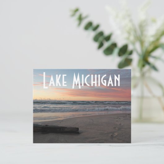 Carte postale Lake Michigan Pastel Sunset (Debout devant)