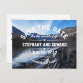 Carte postale "Lake Mountains Stylish Save the Dat (Devant / Derrière)