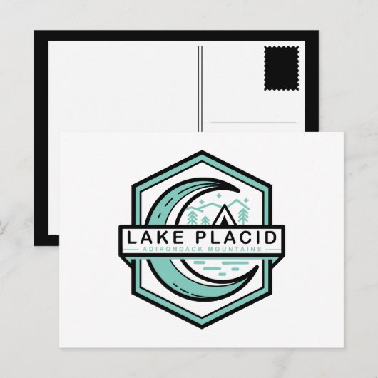 Carte Postale LAKE PLACID lune hexa (Devant / Derrière)
