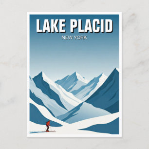 Carte Postale Lake Placid New York Skieur Travel