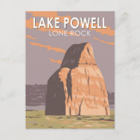 Lake Powell Lone Rock Travel Art Vintage