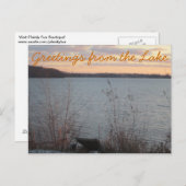 Carte postale Lake Shore Sunset "Salutations du la (Devant / Derrière)