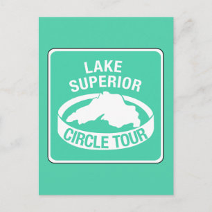 Carte Postale Lake Superior Circle Tour, Traffic Sign, USA