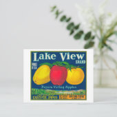 Carte Postale Lake View Apple Étiquette - Watsonville, CA (Debout devant)