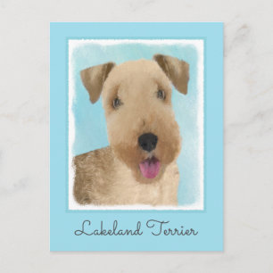 Carte Postale Lakeland Terrier Peinture - Cute Original Chien Ar