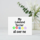 Carte Postale Lakeland Terrier Walks Design (Debout devant)