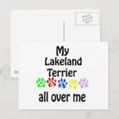 Carte Postale Lakeland Terrier Walks Design (Devant / Derrière)