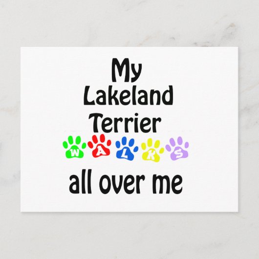 Carte Postale Lakeland Terrier Walks Design (Devant)