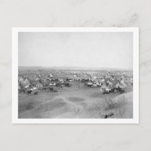 Carte Postale Lakota "Hostile Indian Camp" Photo