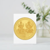 CARTE POSTALE LAKSHMI ET GANESH GOLD COIN DESIGN (Debout devant)