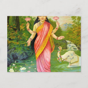 Carte Postale Lakshmi Hindu Goddess