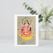 Carte Postale Laksmi assis sur un trône de feuilles de lotus, ve (Debout devant)