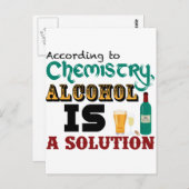 Carte Postale L'alcool est une solution (Devant / Derrière)