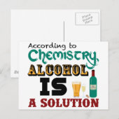 Carte Postale L'alcool est une solution (Devant / Derrière)