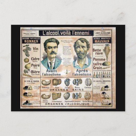 Carte Postale L'Alcool Voila l'Ennemi #1 (Devant)