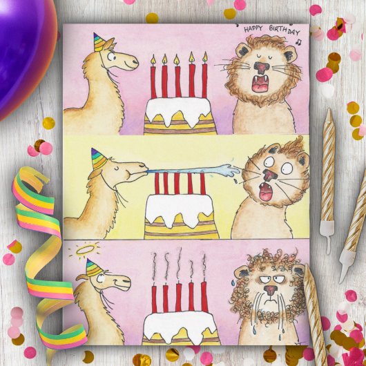 Carte postale LAMA AND LION par Nicole Janes