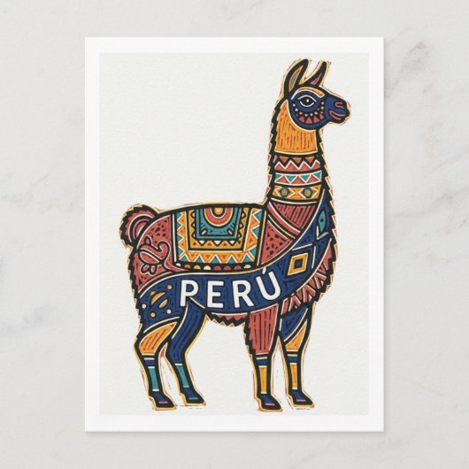 Carte Postale Lama du Pérou (Devant)